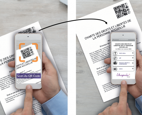 visuel détaillant les modalités d'accès à la plateforme accession en flanchant un QR-code