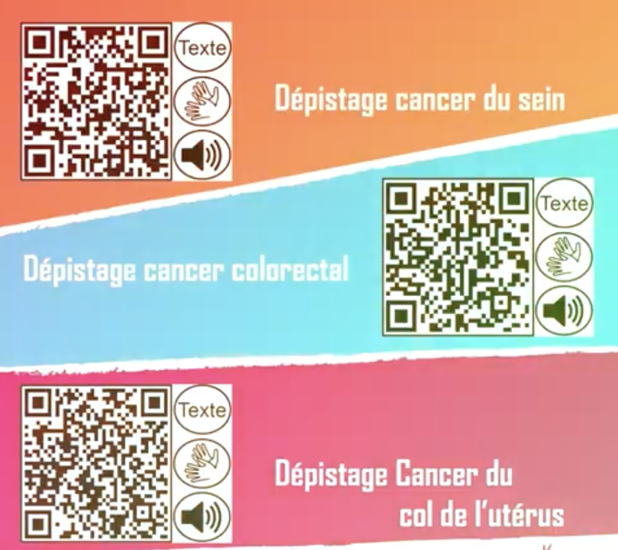 Illustration des QR codes pour l'accessibilité des courriers d'invitation pour le dépistage du cancer